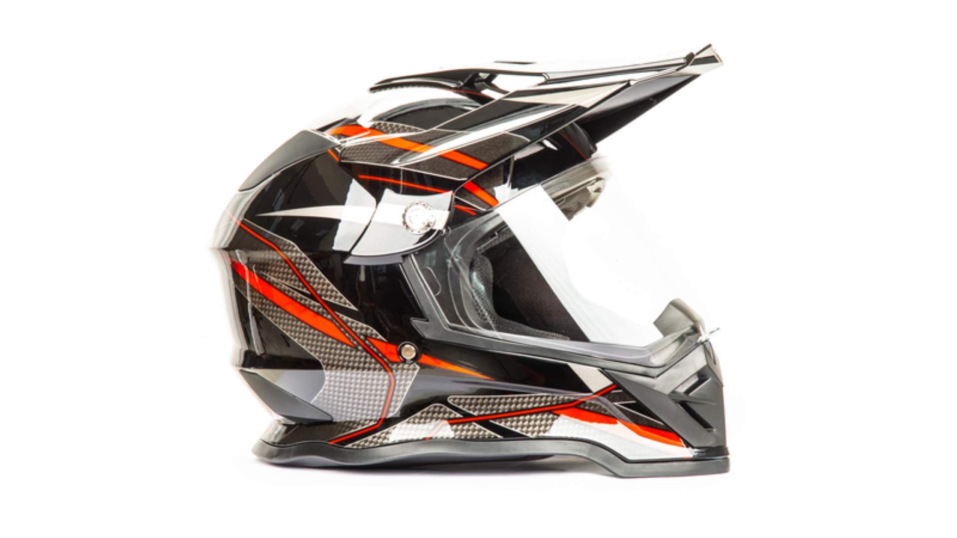 Шлем мото мотард HIZER B6197-1 №5 (XL) black/red