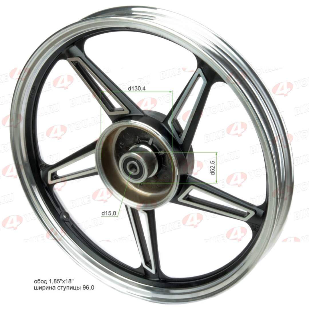 Обод задний 18" алюминий литой (барабанный тормоз) CG150