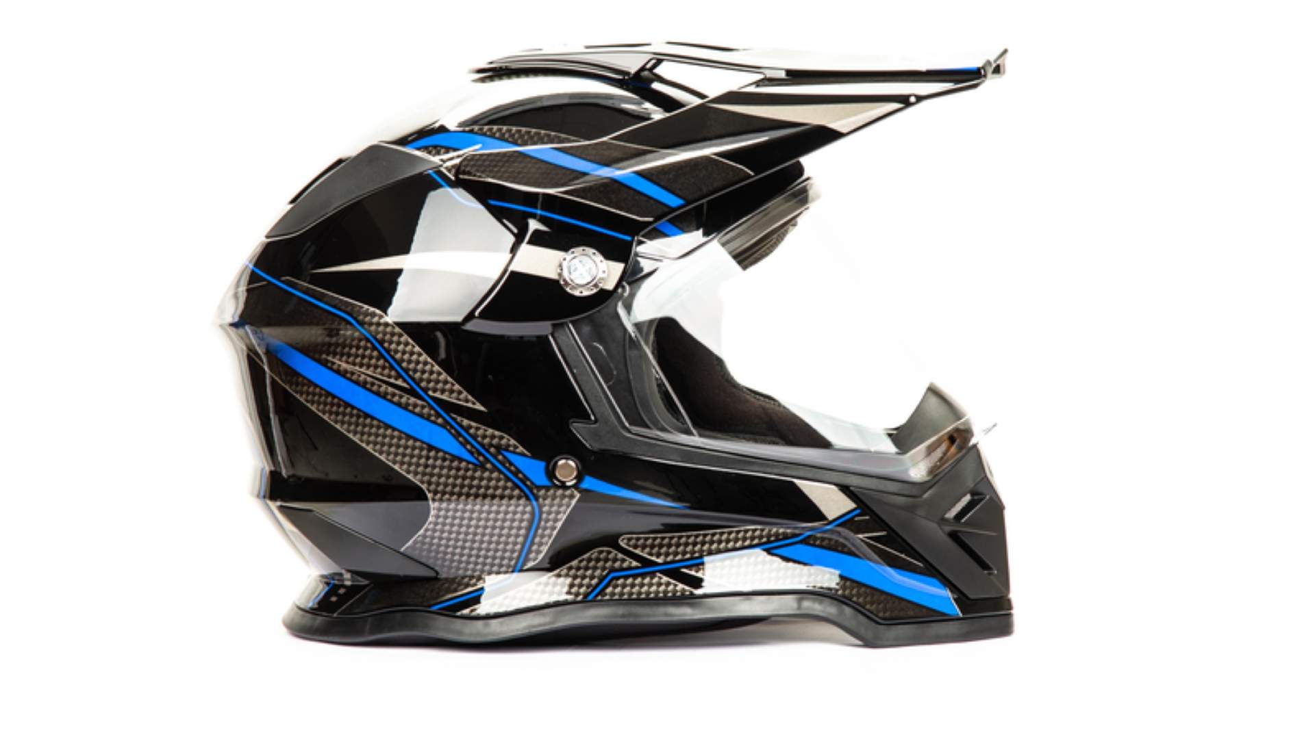 Шлем мото мотард HIZER B6197-1 №6 (XL) black/blue