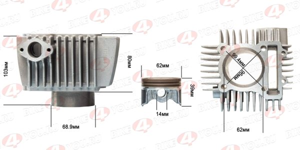 ЦПГ (поршневая) W190 190см3 (62х62) (99,7/95,9/80/14) ZS 