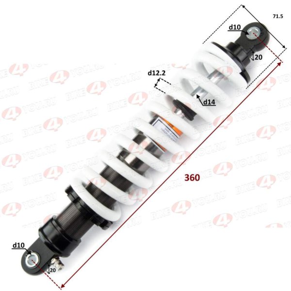 Амортизатор L=360 центральный KAYO CRF801-7L