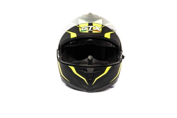 Шлем мото интеграл GTX 5672 #5 (M) BLACK/FLUO YELLOW/GREY