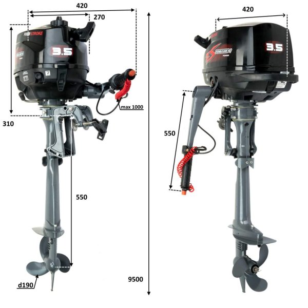 Лодочный мотор Zongshen T 3.5