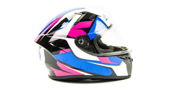 Шлем мото интеграл GTX 578 #3 (XL) BLACK/PINK BLUE WHITE